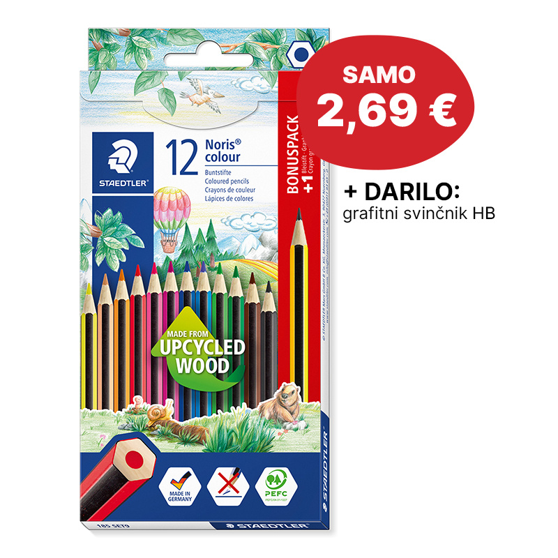 Barvice, Staedtler, Noris Club, 12 kos + grafitni svinčnik
