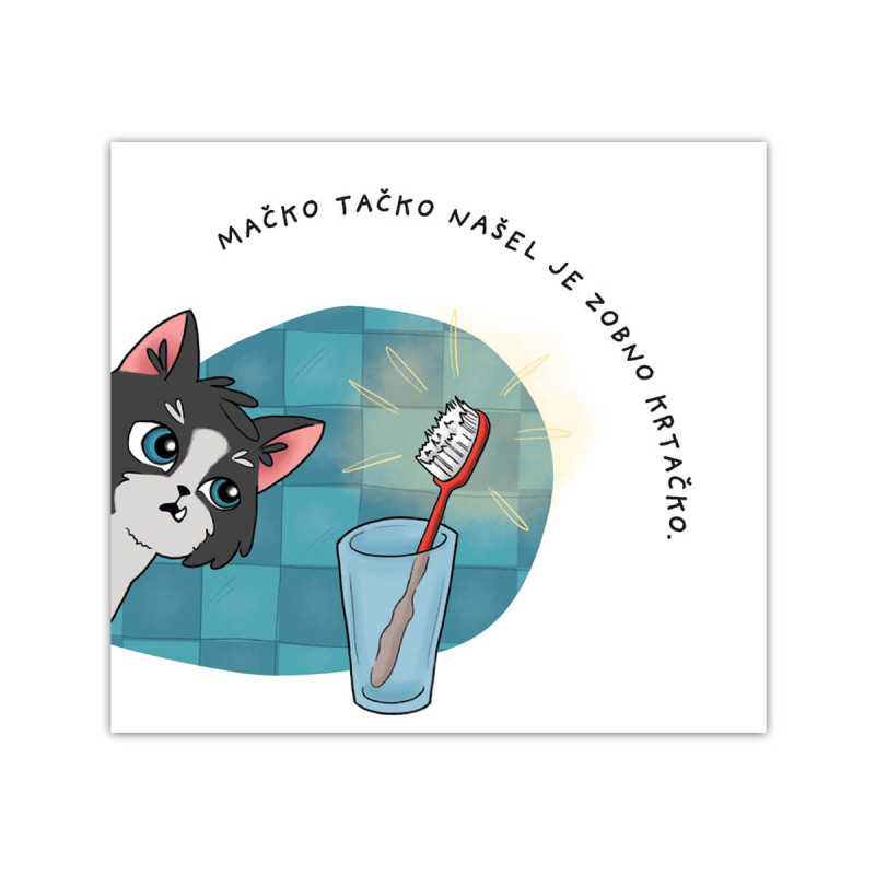 Mačko Tačko z zobno krtačko