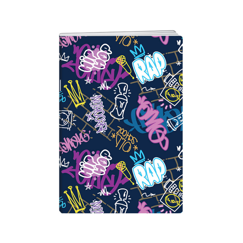 Zvezek A4, 52 listni, karo 5mm, Grafiti, New Design