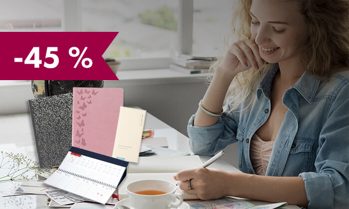 -45 % na izbrane koledarje, rokovnike,  poslovnike in planerje