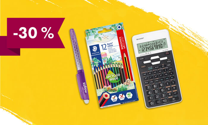 -30 % na izbrane šolske potrebščine