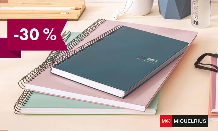 -30 % na izbrane špiralne zvezke Miquelrius