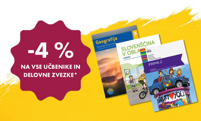 -4 % na učbenike in delovne zvezke