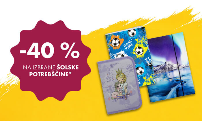 -40 % na izbrane šolske potrebščine