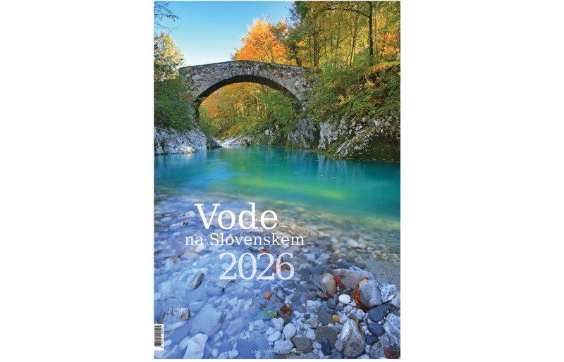 Stenski koledar Slovenske vode 2026, 33 x 54 cm