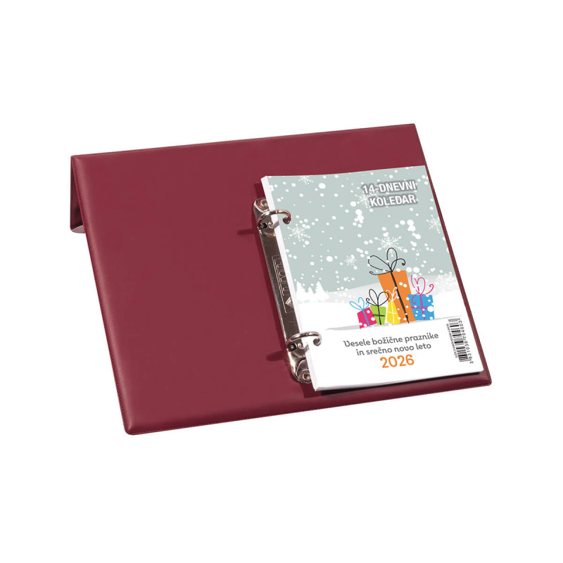 Namizni koledar, 14-dnevni, PVC, bordo, 2026