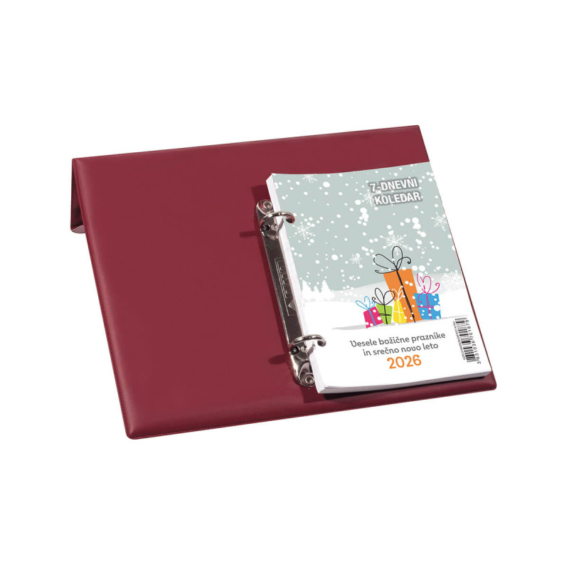 Namizni koledar, 7-dnevni, PVC, bordo, 2026