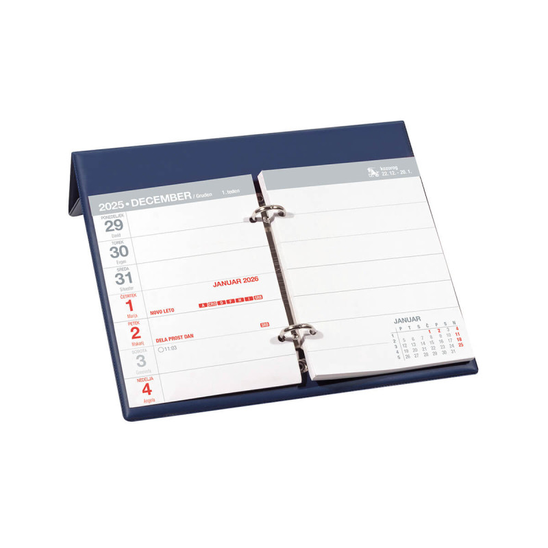 Namizni koledar, 7-dnevni, PVC, moder, 2026