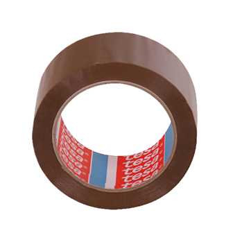 Embalažni lepilni trak 48 cm x 66M, Tesa, rjavi, na PP osnovi, solvent, 6 rol v zavitku