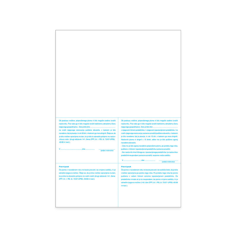 0.42-3 Kuverta za vročanje po ZPP - A4 vrečka