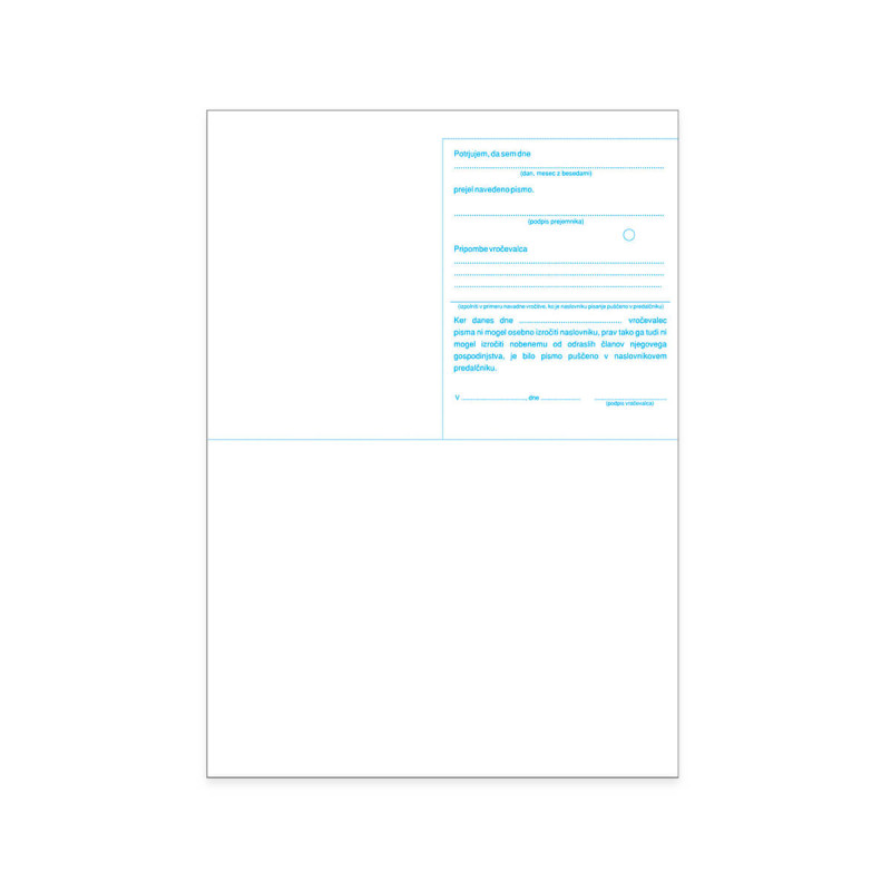 0.42-3 Kuverta za vročanje po ZPP - A4 vrečka