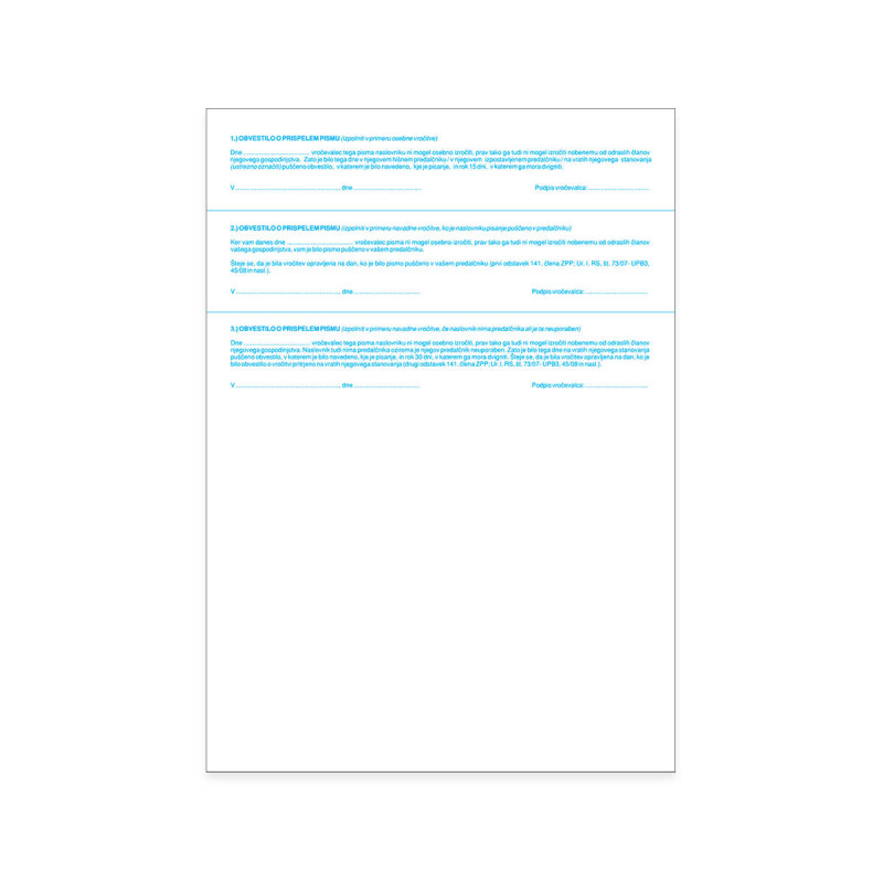 0.42-3 Kuverta za vročanje po ZPP - A4 vrečka