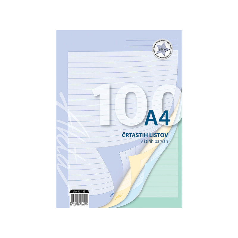 Listi, Akta, A4, 100-listni, črtni 9 mm