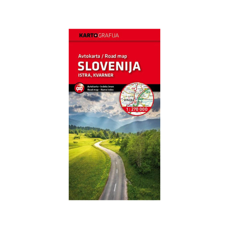 Slovenija, Istra in Kvarner, avtokarta