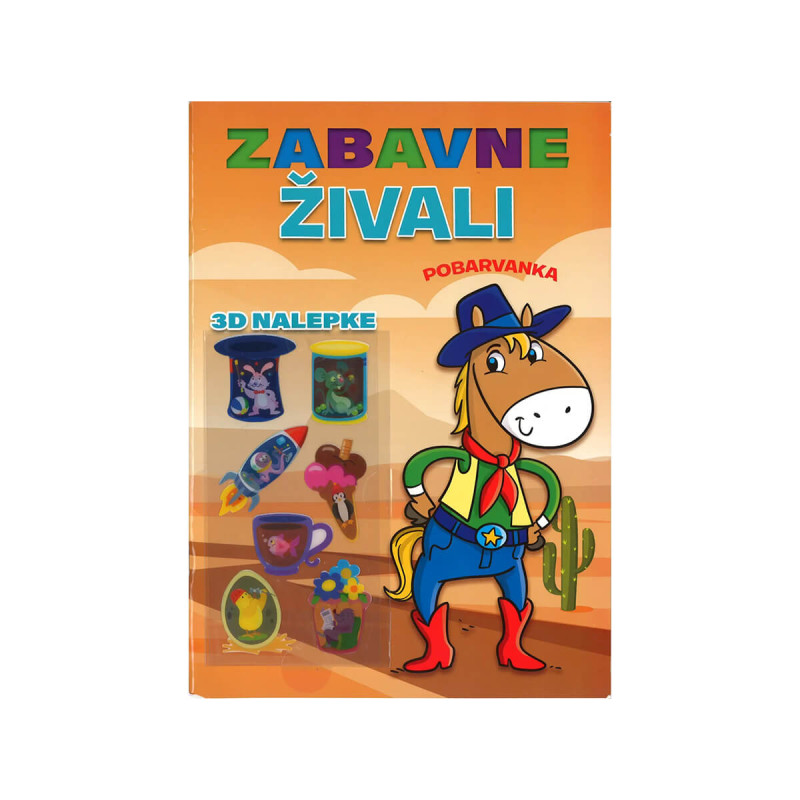 Zabavne živali, pobarvnka (konj)
