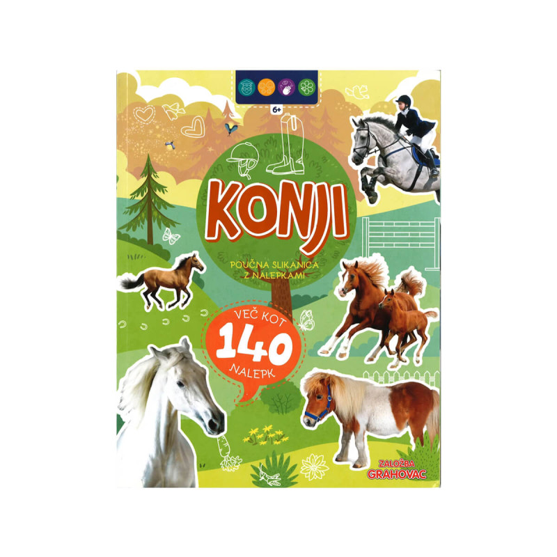 Poučna slikanica z nalepkami, Konji