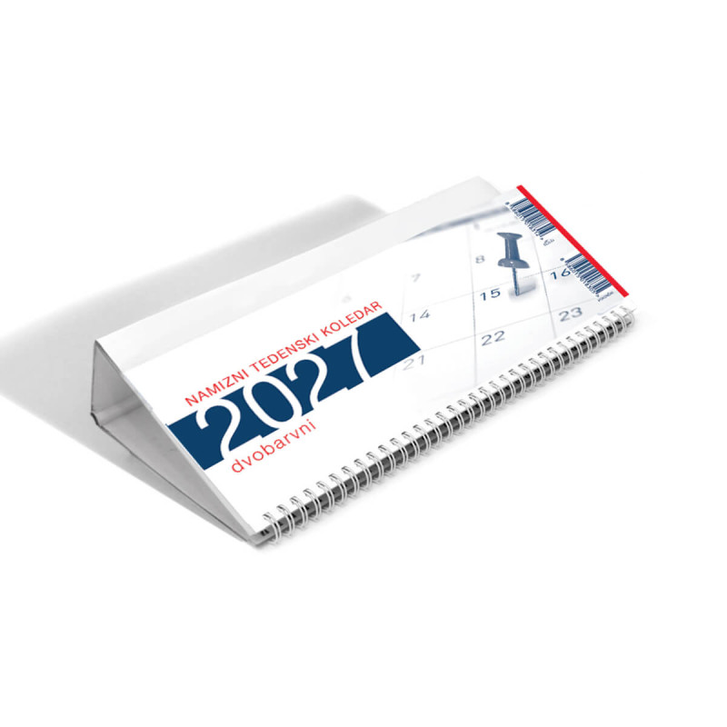 Namizni koledar, ležeči, dvobarvni, 2027, 201230,  29,7 x 15