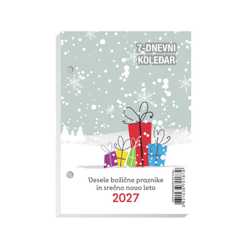 Vložek za namizni tedenski koledar, 2027