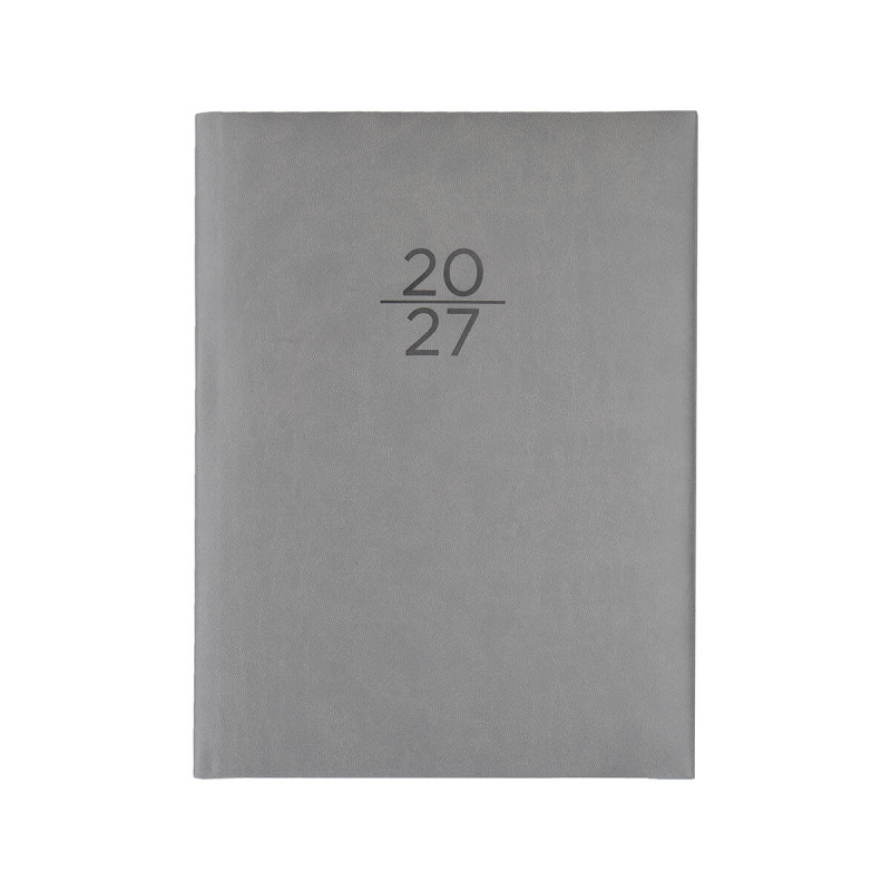 Poslovnik, tedenski z datumi, 20 x 26,9 cm, črte, 192 strani, 80g beli papir, siva, 2027