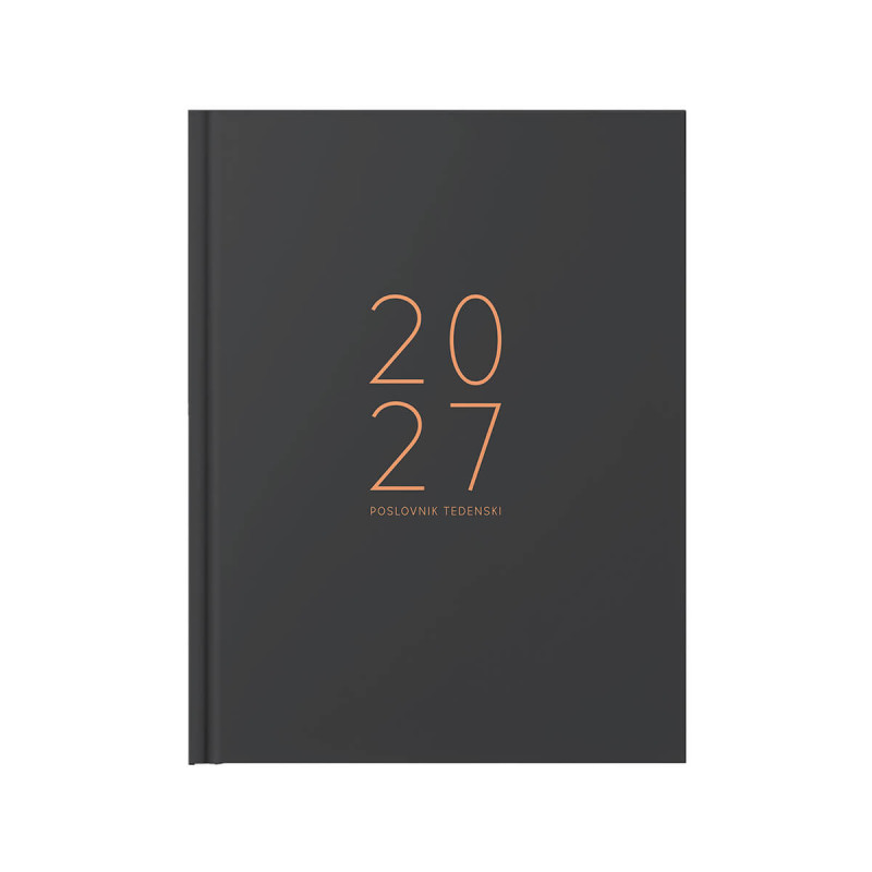 Poslovnik, tedenski z datumi, 20 x 26,9 cm, črte, 192 strani, 80g beli papir, črm 2027