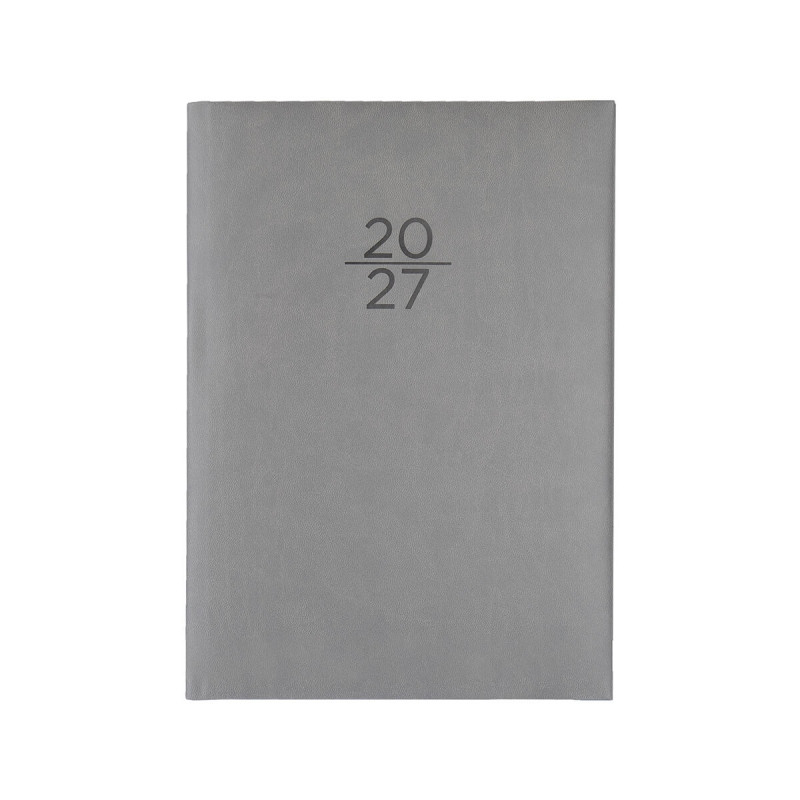 Dnevnik, z datumi, 17,2 x 24,3 cm, črte, 384 strani, 80g beli papir, siv, 2027