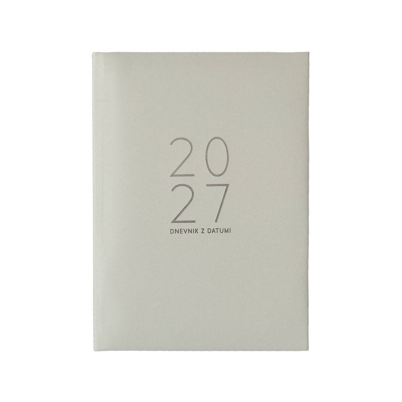 Dnevnik, z datumi, SPARKLE, 17,2 x 24,3 cm, črte, 384 strani, 80g beli papir, silver, 2027