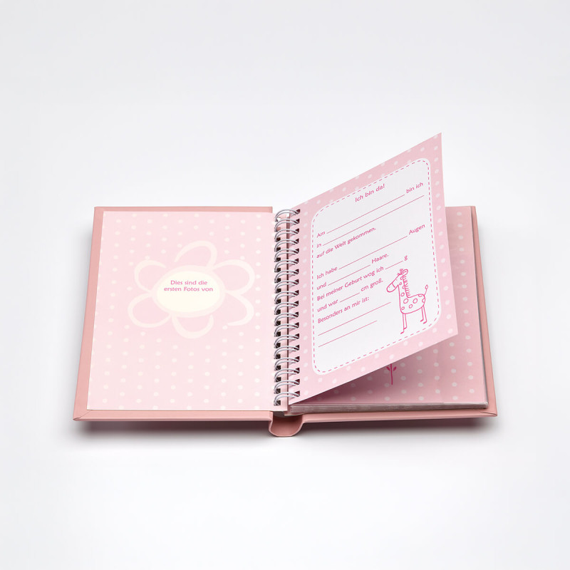 Mini otroški album, roza, mladiči, 30 slik, 11,5 x 15,5 cm