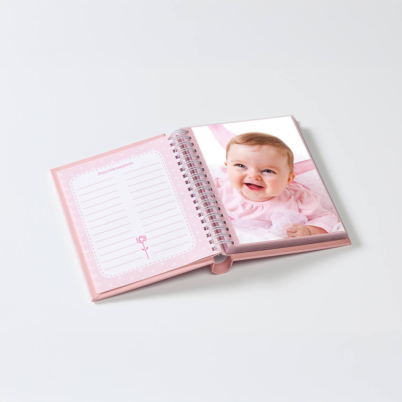 Mini otroški album, roza, mladiči, 30 slik, 11,5 x 15,5 cm