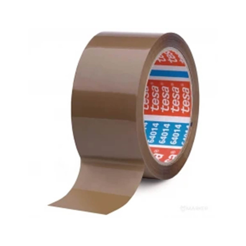 Embalažni lepilni trak 48 cm x 66M, Tesa, rjavi, na PP osnovi, solvent, 6 rol v zavitku