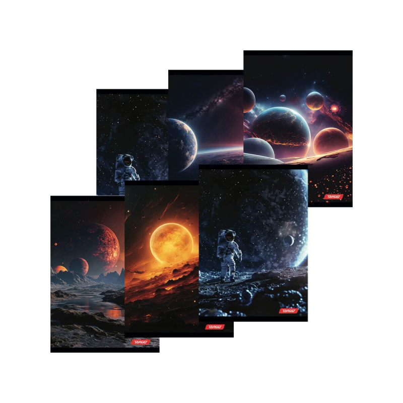 Zvezek, Target, A4, 52-listni, črtni 9 mm, različni motivi Space
