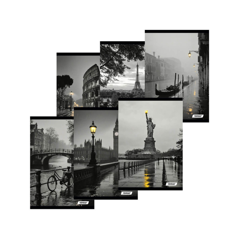 Zvezek A4 52 listni karo 5mm City Light, Target