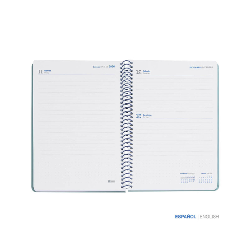Šolski planer, dnevni, 10-mesečni, špiralni, 155x213mm, Navy 26/27