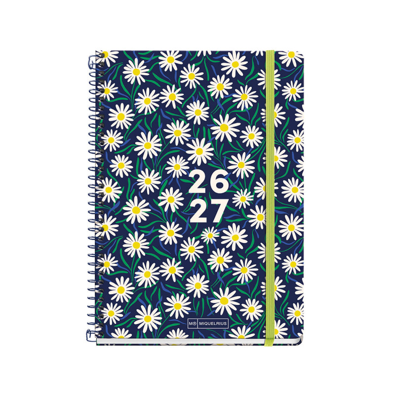 Šolski planer, dnevni, 10-mesečni, špiralni, 155x213mm, Daisies 26/27