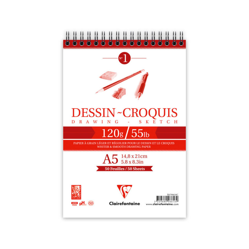 Skicirni špiralni blok A5 50 listni