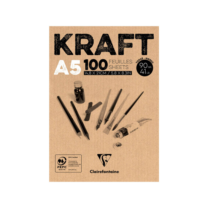 Blok brown kraft 96544  A5 100l  90g