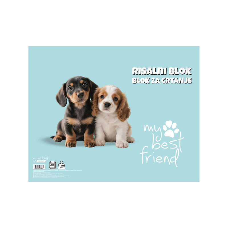 Risalni blok A3, 20 listni, 140g hrapav, My Best Friends, Target