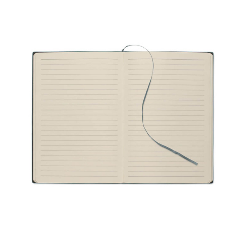 A5 blok z mehko, rebrasto platnico, 80 listni, z barvno usklajenim trakom za označevanje, zelen