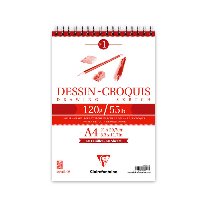 Špiralni skicirni blok A4 50 listni