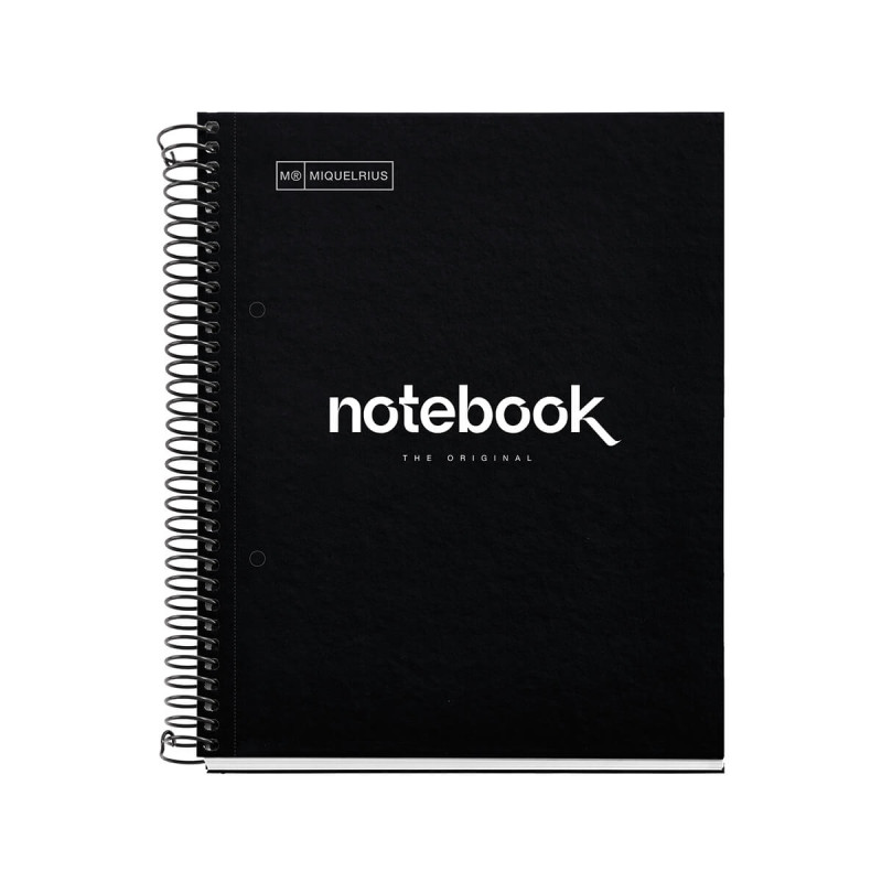 Špiralni zvezek, Miquelrius, A5, 80-listni, karo, Emotions, Black