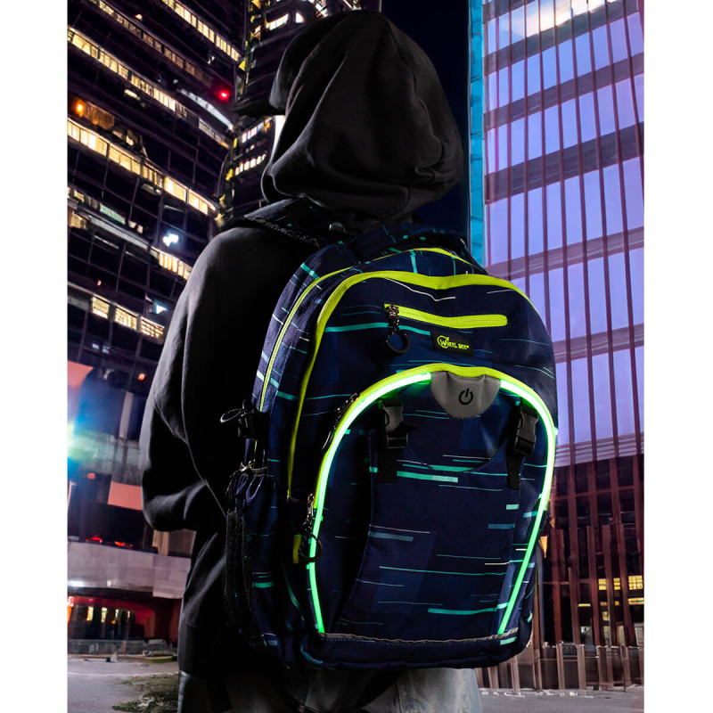 Set Nahrbtnik LED Generation Z s pripadajočo peresnico Blue Green Line