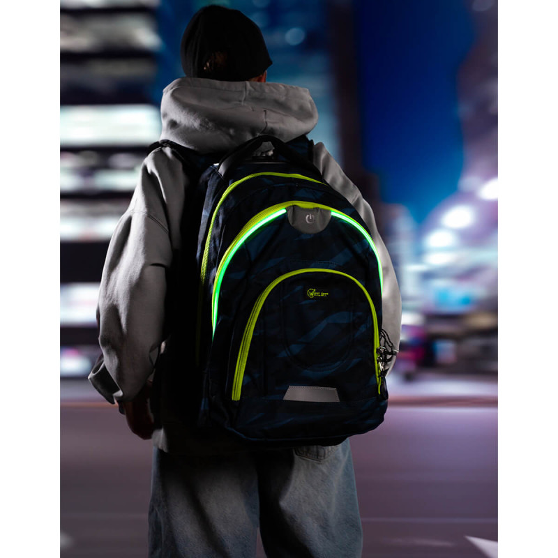 Set Nahrbtnik LED Generation Z s pripadajočo peresnico Blue Triangle