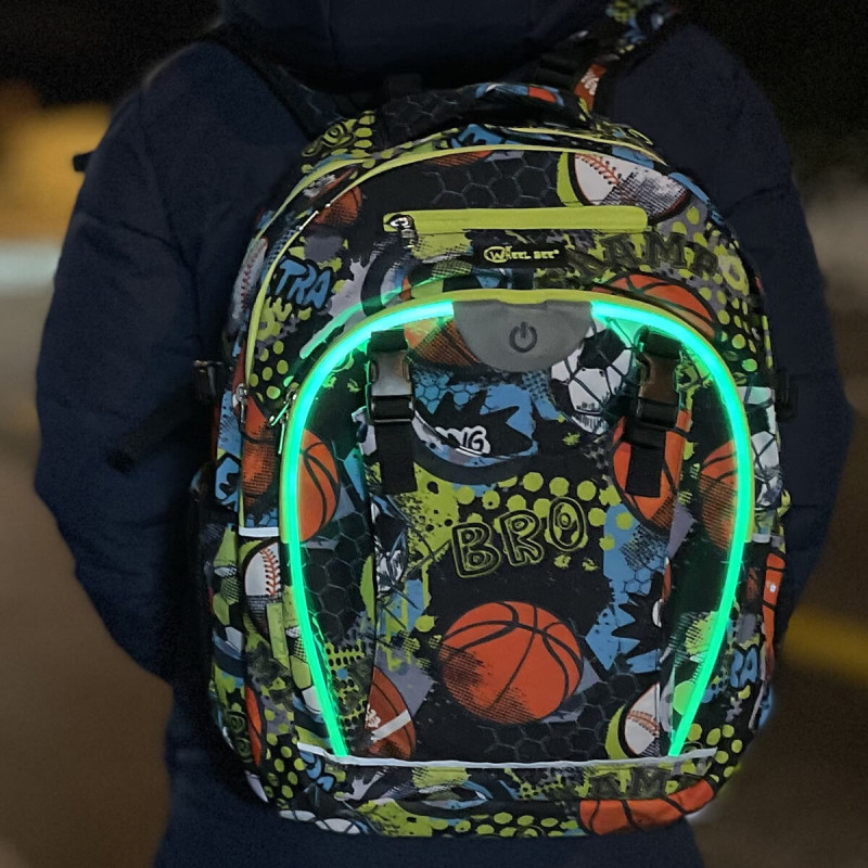 Set Nahrbtnik LED Generation Z s pripadajočo peresnico All Sports