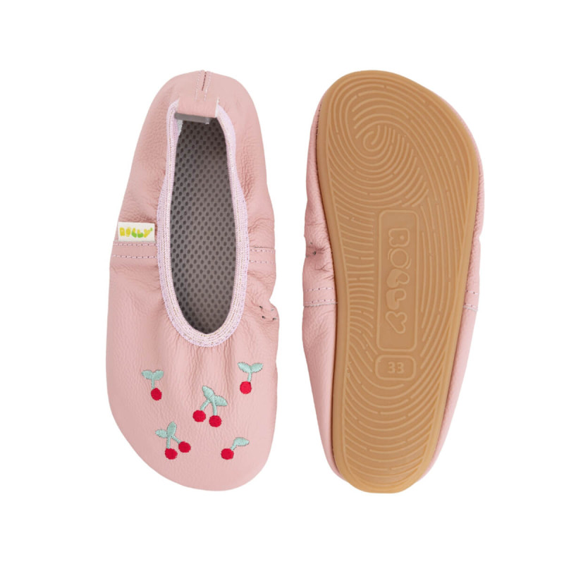 Dekliški usnjeni copati FlexGrip Češnje Roza, št. 35