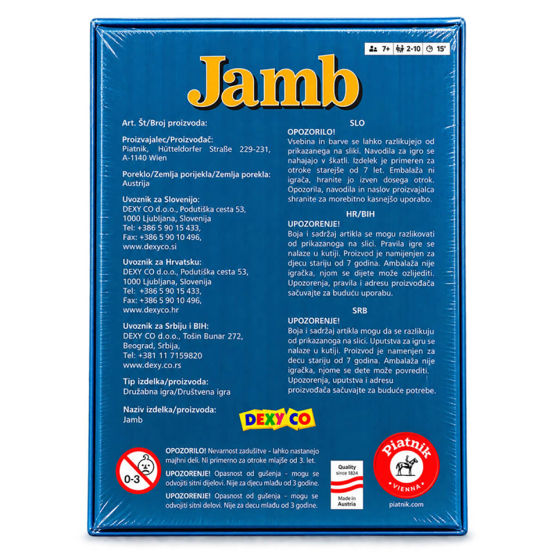 Družabna igra Jamb, Piatnik