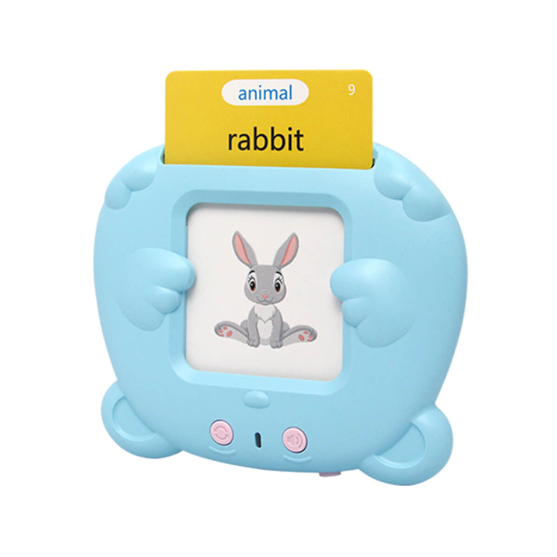 Naprava za učenje angleškega jezika, 12 kategorij, 112 kartic, 224 besed, učenje skozi igro, moder.