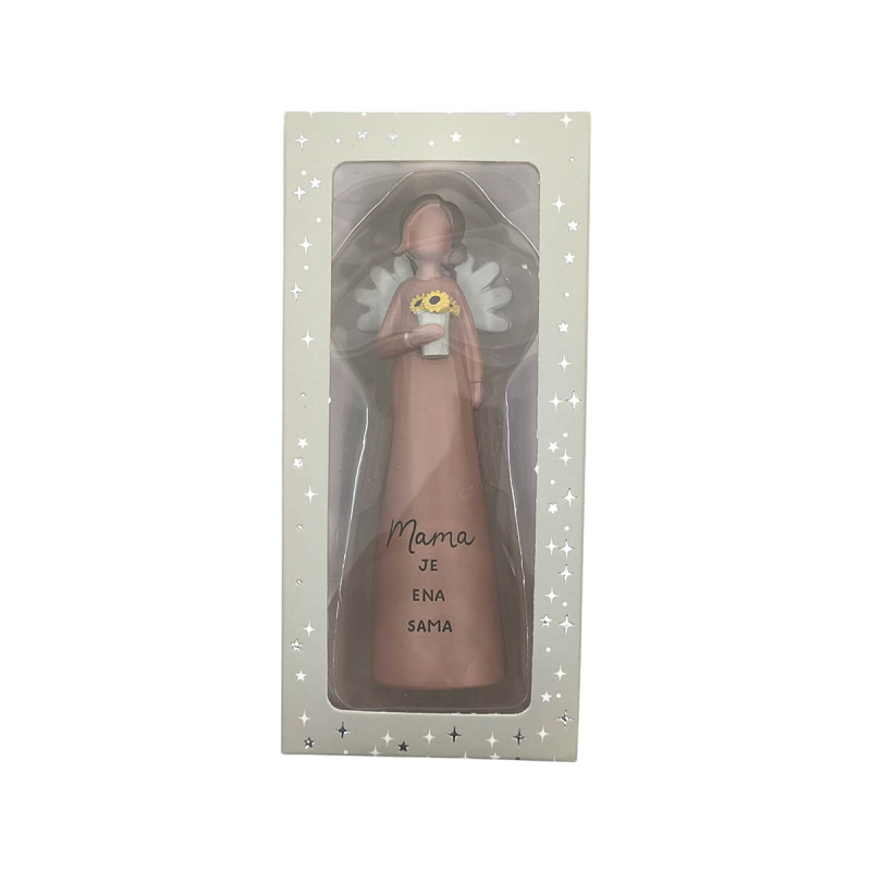 Keramični angel z napisom Mama je ena, 11 cm.