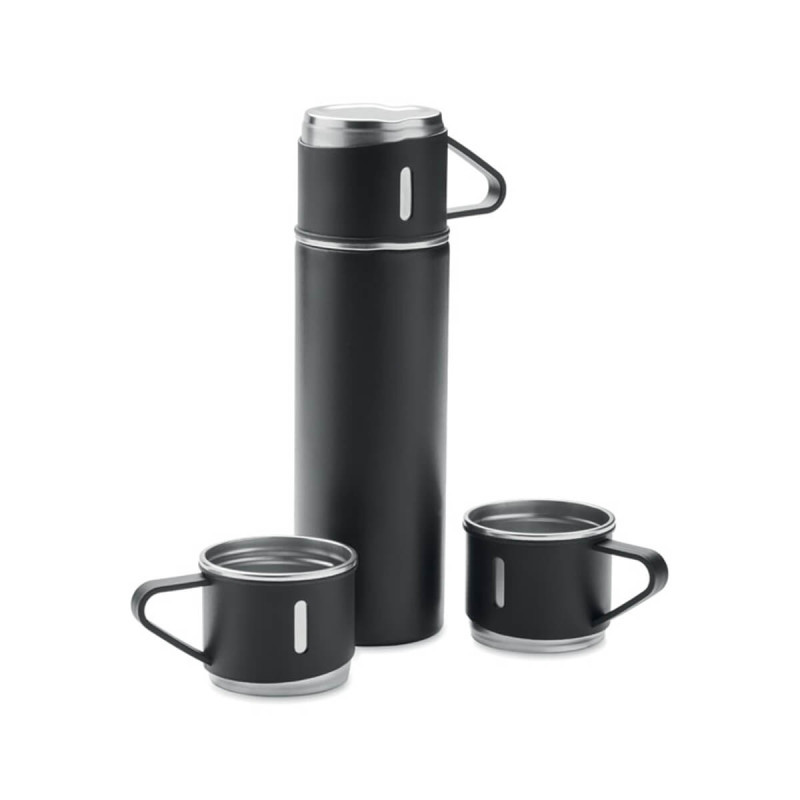 Set termo steklenica in 2 dodatnima skodelicama iz nerjavečega jekla  s pokrovom, ki ne pušča
