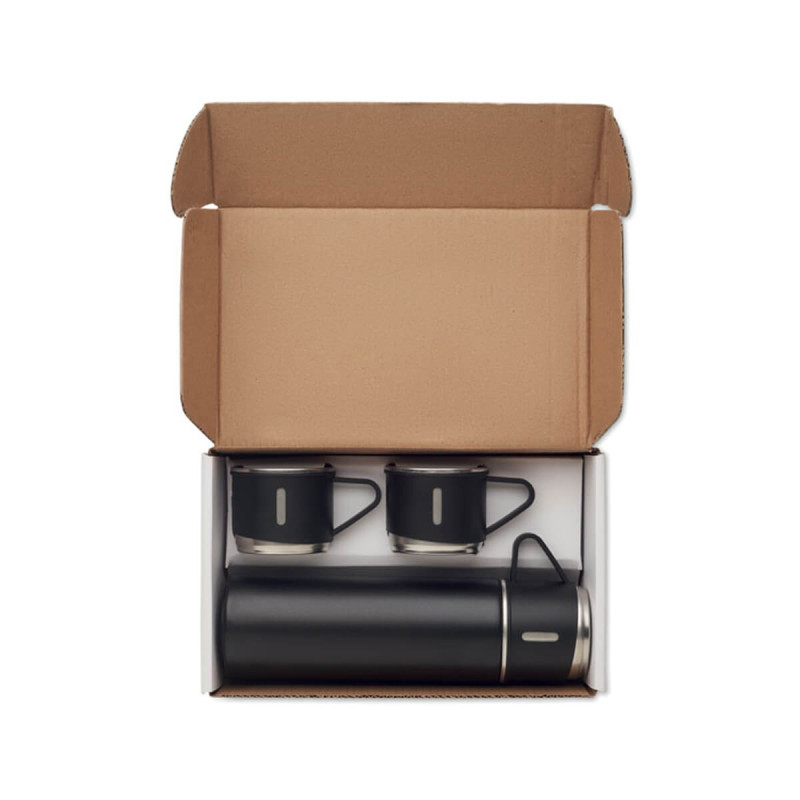 Set termo steklenica in 2 dodatnima skodelicama iz nerjavečega jekla  s pokrovom, ki ne pušča