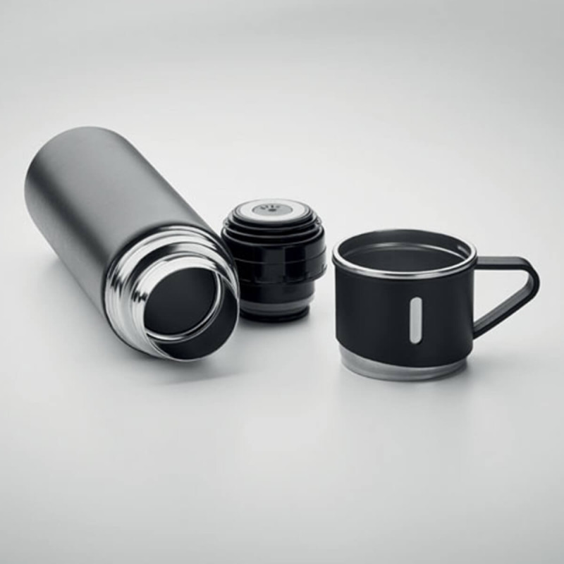 Set termo steklenica in 2 dodatnima skodelicama iz nerjavečega jekla  s pokrovom, ki ne pušča