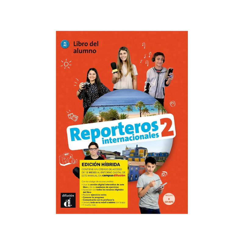 Reporteros internacionales 2 hibridna izdaja, učbenik s kodo za dostop do Campus Difusi n